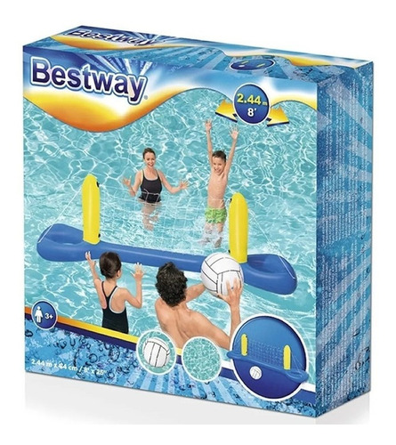 Imagen 1 de 5 de Juego De Voley Inflable C/ Pelota Y Red Bestway Ideal Pileta