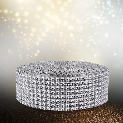 Rollo De Cinta De Malla De Diamantes De Imitación De 10 Yard