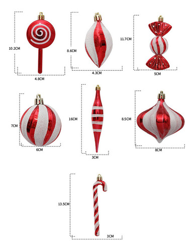 Adornos Navideños Colgantes En Forma De Caramelo, Paquete De