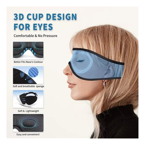 Máscara For Dormir Con Auriculares Bluetooth 5.0