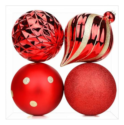 Bolas De Navidad Grandes De 6 Pulgadas 4 Adornos De Navidad