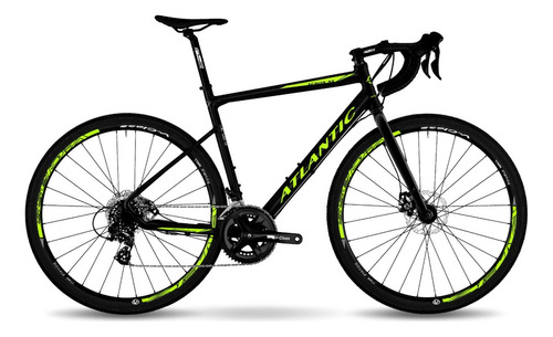 Bicicleta De Gravel Atlantic Xenon Nx 2x7 Velocidades Color Negro/amarillo Tamaño Del Cuadro L