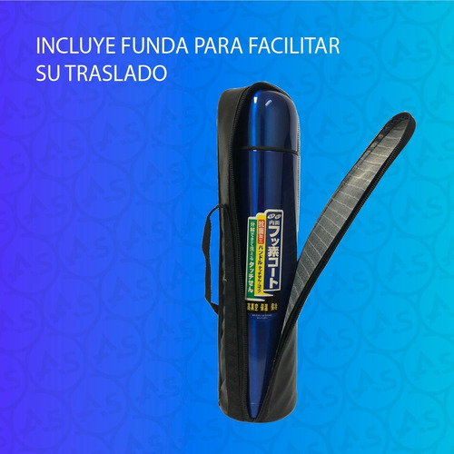 Imagen 2 de 8 de Termo Bala Acero Inoxidable 1l Capa Térmica Con Estuche