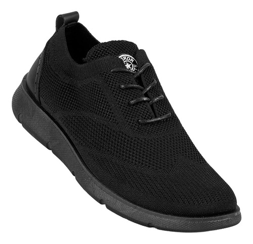 Tenis Casual Piso Hombre Negro Textil Furor 19403824