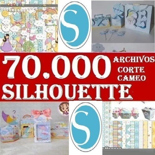 Kit 70.000 Silhouette Scrapbook Corte Cameo Letras Cajas