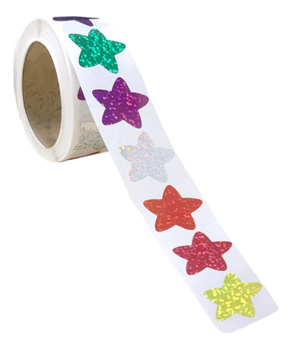 500x Pegatinas De Estrellas Coloridas Rollo Brillante Para
