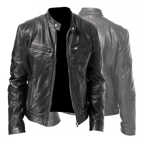 Chaqueta De Cuero Vintage Cool Para Motocicleta