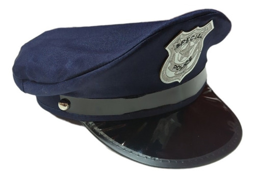 Imagen 1 de 3 de Sombrero Policia Azul Gorro Tela Disfraz Cotillon