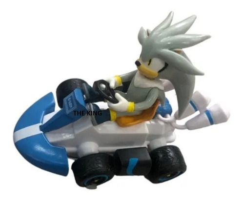 Figura Sonic Silver Kart Racing - Funcion Pull Back Fricción