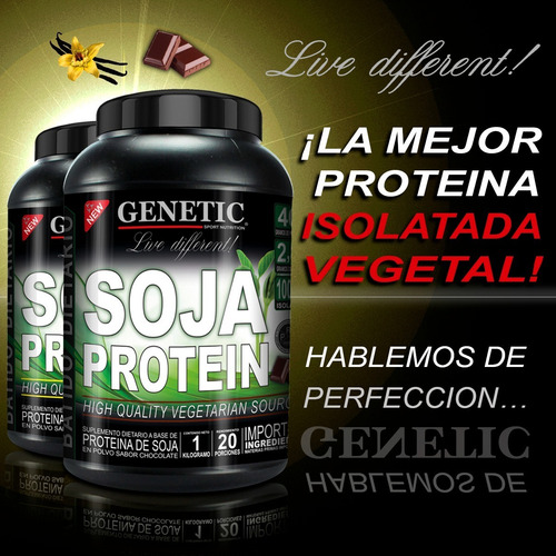 Imagen 5 de 10 de Aumento Masa Muscular Veganos Proteina De Soja 1 Kgs Genetic