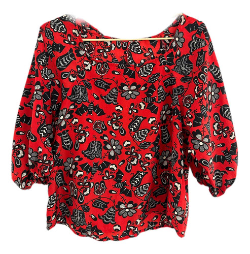 Blusa Estampada Roja Mujer