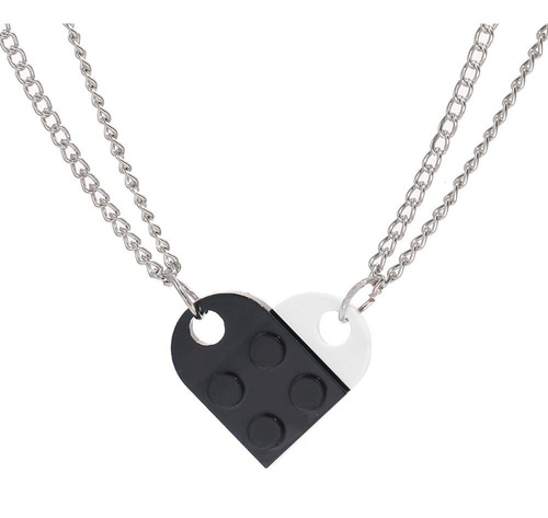 Par De Collares De Pareja Lego Corazon Negro