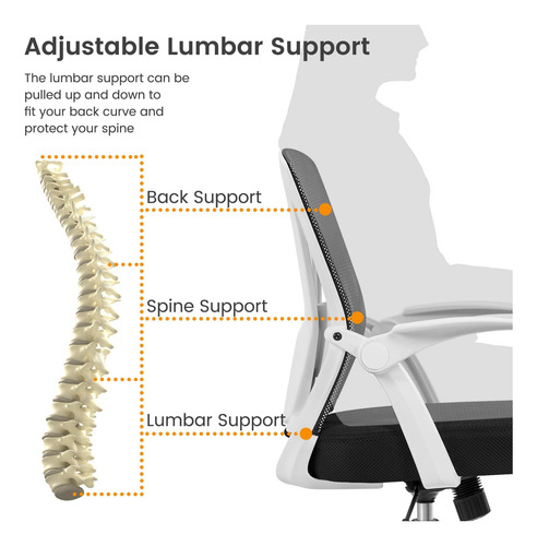Yaheetech Silla Ergonómica De Oficina De Malla Con Reposab.