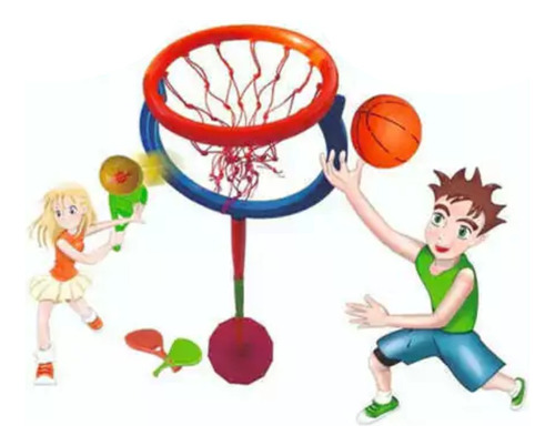  Juego Infantil De Básquet + Tenisol 2 En 1  Niños