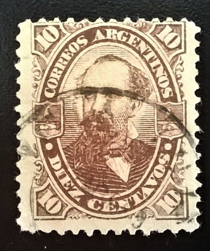 Argentina, Sello Gj 87 Avellaneda 10c. 1888 Usado L12066