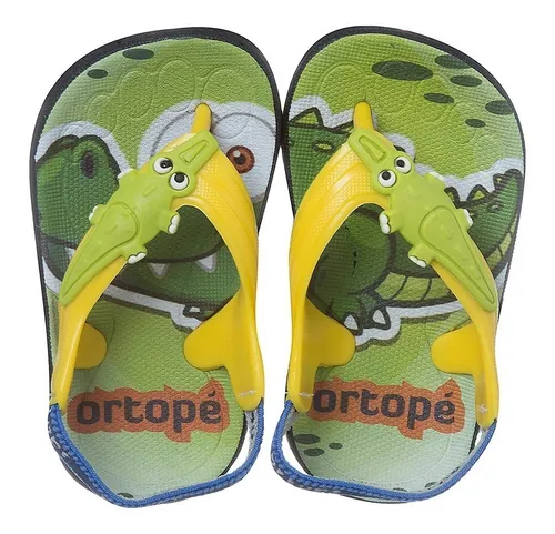 Chinelo Infantil Masculino Ortop Acqua Jacar Verde