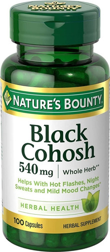 Natures Bounty Black Cohosh Ayuda Menopausia Sabor N/a