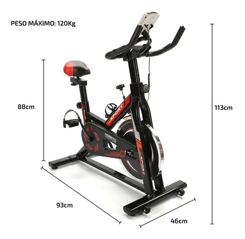 Imagen 7 de 8 de Bicicleta De Spinning Fija Femmto Bici Con Disco Fitness