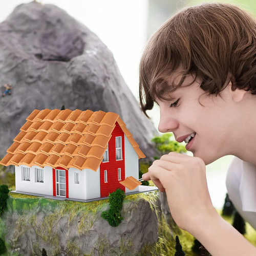Yn Juego De Construcción De Tejas En Miniatura, Tejas En