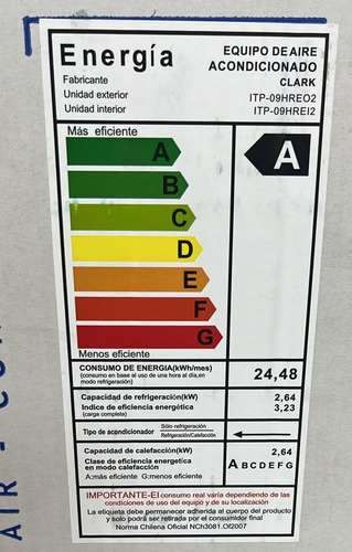 Aire Acondicionado Clark Split Inverter Frío/calor 12000 Btu