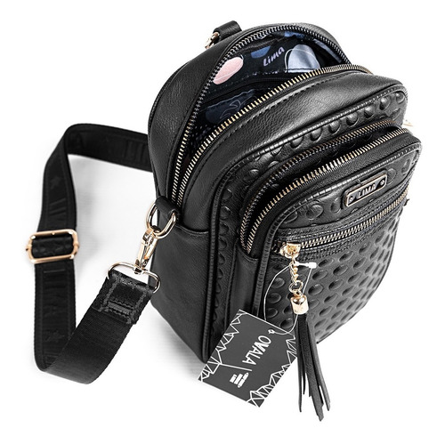 Imagen 4 de 6 de Carteras Bandoleras Mujer Cuero Sintetico Lima Bolsillos