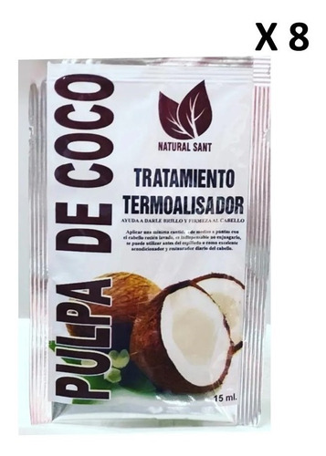 Alisado Termo Protector Pulpa De Coco 3 Sobres De 15ml