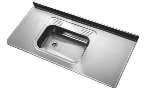 Mesadas Cocina Acero Inoxidable Bacha Simple Central 180x61