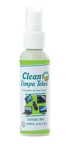  Limpa Telas Clean Implastec Limpador 60ml Com Flanela