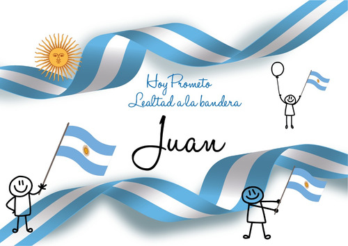 Jura Lealtad  Bandera Argentina Kit Impreso Y Cortado