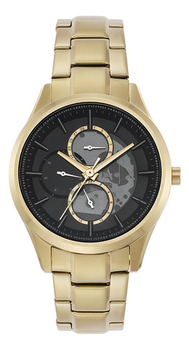 Reloj Hombre Armani Exchange Dante Multi Correa Dorado Bisel Dorado Fondo Negro