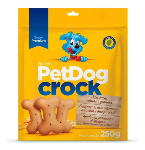 Biscoito Super Premium Petdog Crock - Natural 250g