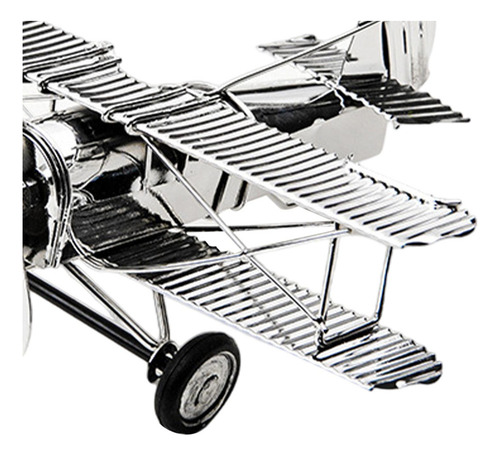 \ Modelo De Avión Vintage, Miniavión Decorativo Plata Media