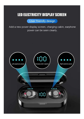 Auriculares Inalámbricos Tws F9 Bluetooth Powerbank
