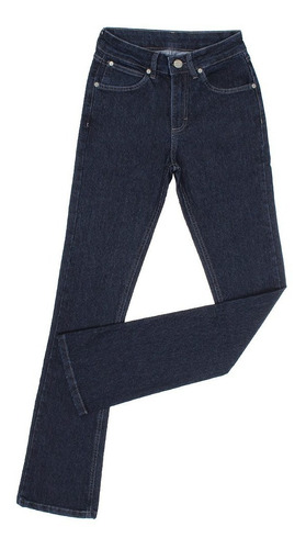 Calça Jeans Feminina Boot Cut Azul Escuro Com Elastano Wrang