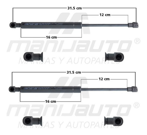 Par Amortiguadores Cofre Bmw Serie 3 1992 - 1998 Mnj