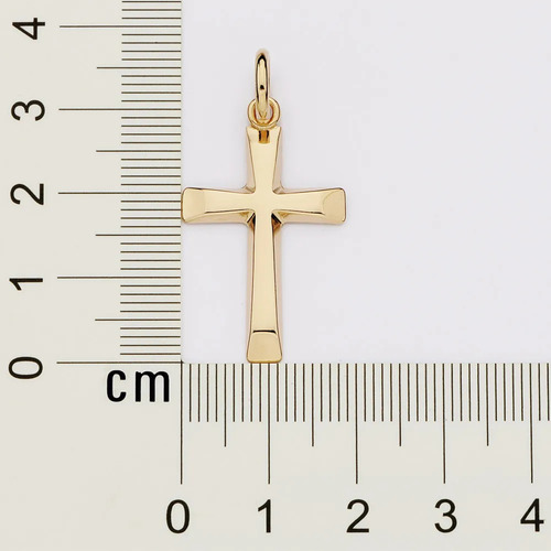 Kit Rommanel Cordão Masculino 60cm Pingente Cruz P/ Presente Cor Dourado