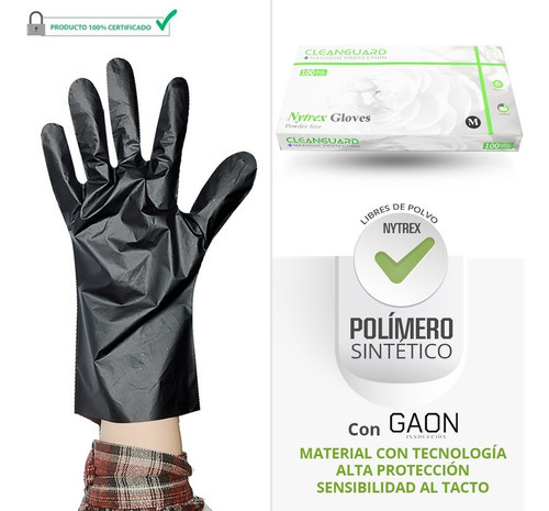 Imagen 2 de 10 de Guantes De Nytrex Polimero Libre De Latex Vinil Nitrilo
