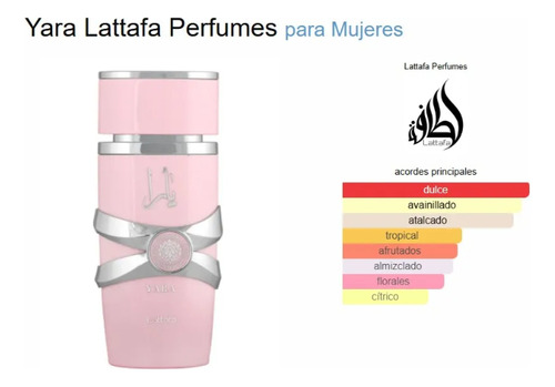 Lattafa Yara Eau De Parfum 100ml Para Mujer Original
