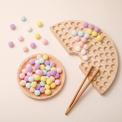 ~? Ibwaae Wooden Peg Board Beads Game Color Sorting Toys Cou