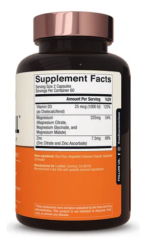 Supplement Live Conscious Magwell Magnesium Zinc & Vitamin D