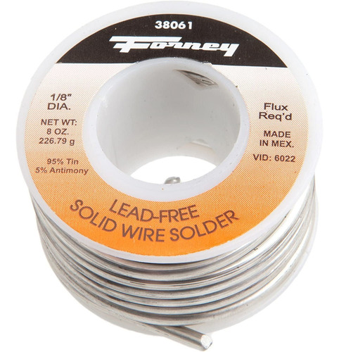 Forney 38061 Solder Lf Solid 1/8, 8 Oz.,silver