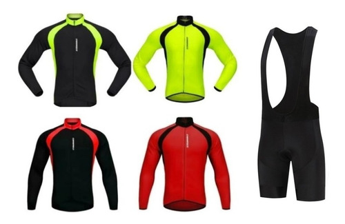 Uniforme Ciclismo Jersey Manga Larga Mtb Ruta Licra Gel