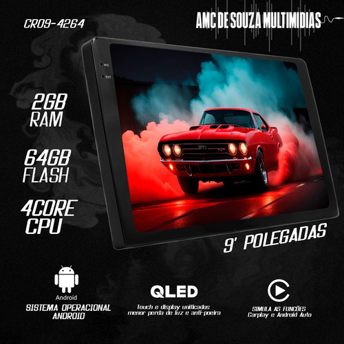 Kit Multimídia Golf Mk7 9p Aikon Core Red Carplay 2gb 64gb