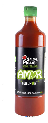 2 Lts Salsa Picante- Amor - Castillo- Chile De Arbol Y Limon
