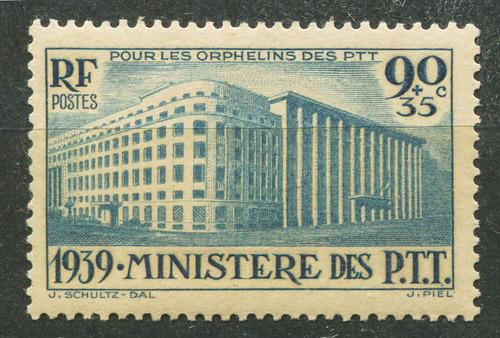 Francia Sello Estampilla Yvert 424 Mh Ministere Des Ptt 1939