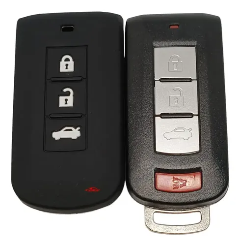 Keychain Knife Custodia Chiave Smart Keyless Per Mitsubishi L200/Outlander - Plastica Lucida Bianca, 2/3 Pulsanti Custodia Chiave Mitsubishi