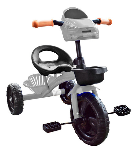 Triciclo Básico Económico Para Niños Carrito Luz Y Sonido Color Gris