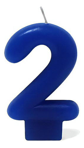 Vela Aniversário Azul Royal Número 2 - C/1 Unid
