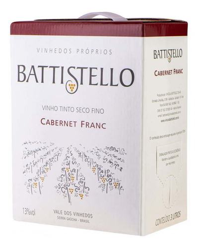 Vinho Battistello Cabernet Franc Tinto Bag In Box 3lts