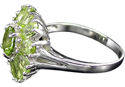 E024-17,5mm Delicado Anillo De Plata 925 Hermosos Peridotos 